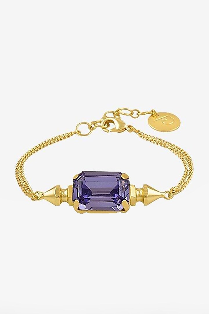 Gold Finish Lilac Swarovski Bracelet by Prerto
