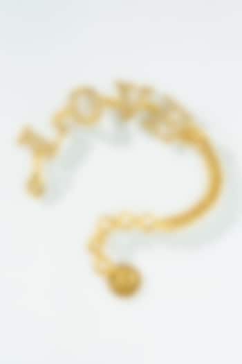 Gold Finish Crystal Love Bracelet by Prerto