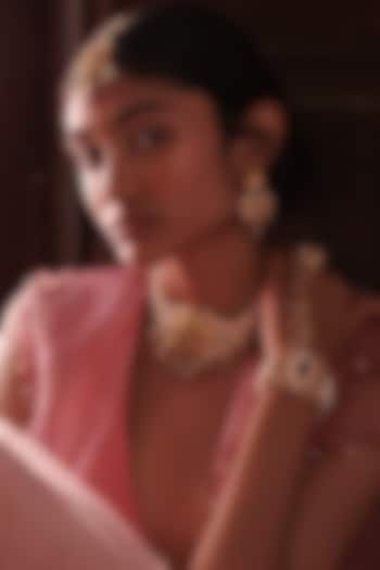 Gold Finish Multi-Colored Swarovski Beaded Bracelet by Prerto at Pernia's Pop Up Shop