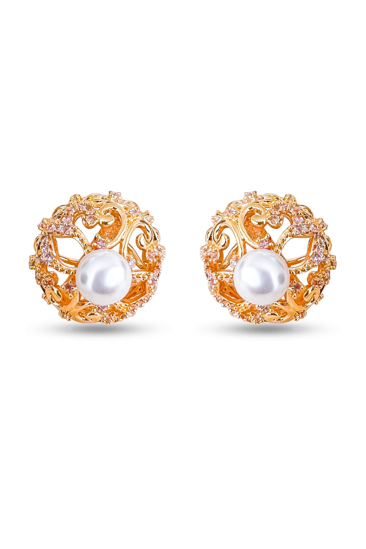 Radiant Sun Gold Stud Earrings With Pearl in Maninagar  magicpin   September 2023
