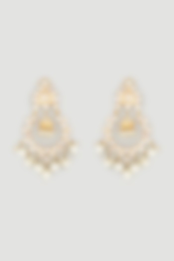 Gold Finish Handcrafted Jhumkas by Parure