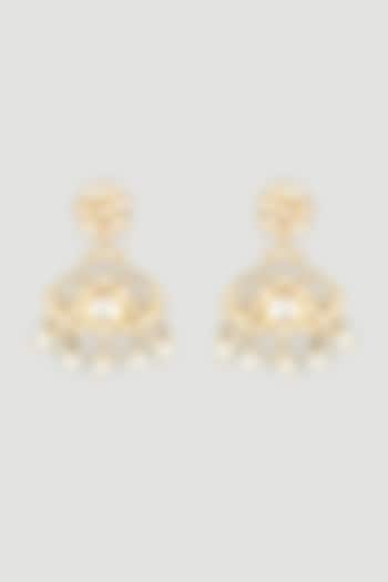 Gold Plated Kundan Polki Dangler Earrings by Parure at Pernia's Pop Up Shop