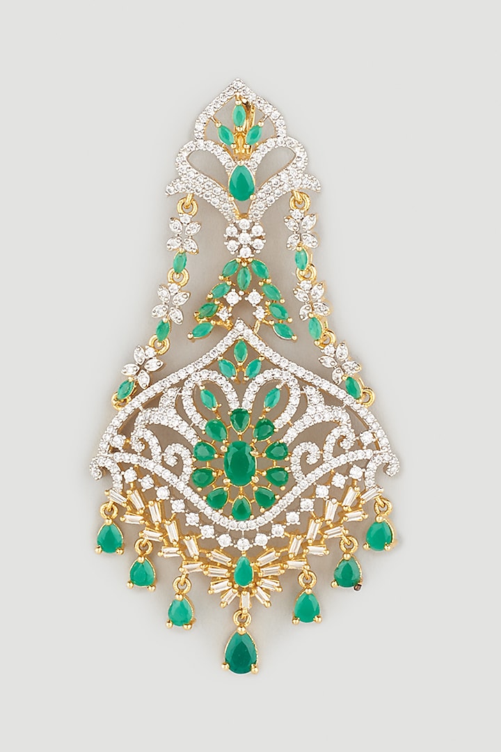 Gold Finish Emerald Pasa by Parure