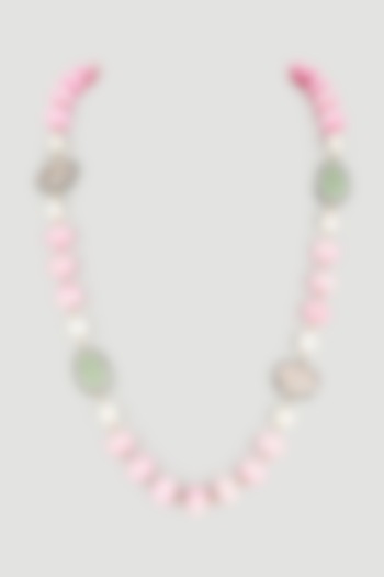 Blush Pink Long Mala Necklace by Parure