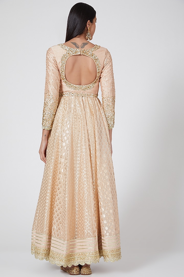 Ash Rose Embroidered Wedding Anarkali Set by Priyanka Jain at Pernia's Pop Up Shop