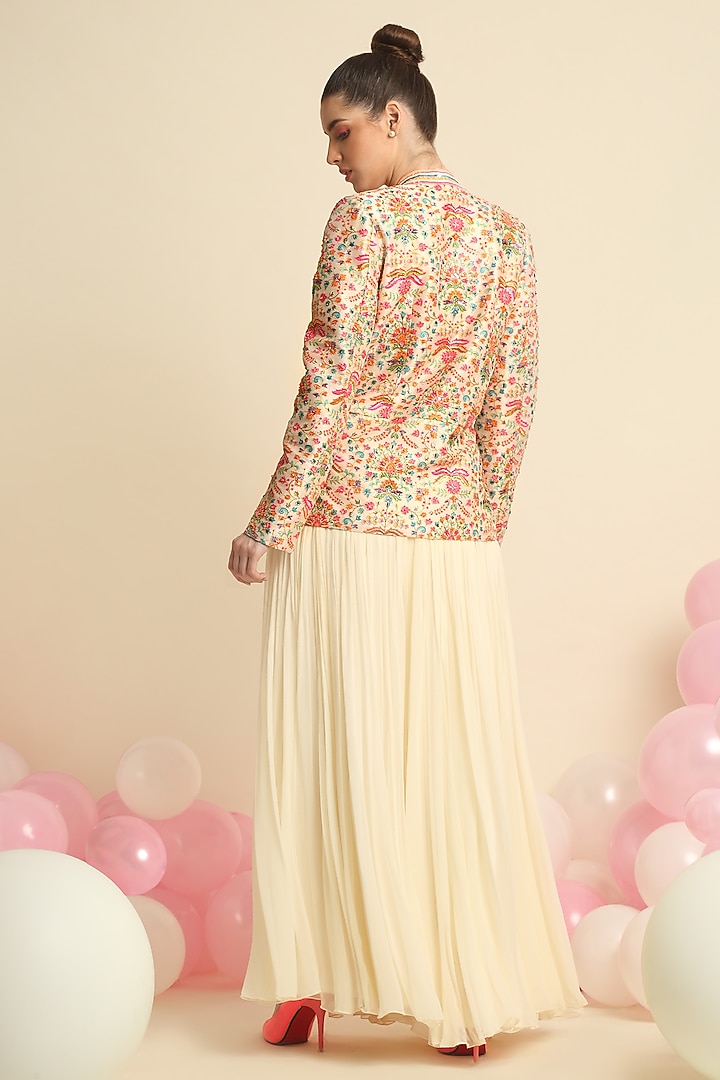 Multi-Colored Digital Printed Jacket Set by Priyanka Jain at Pernia's Pop Up Shop