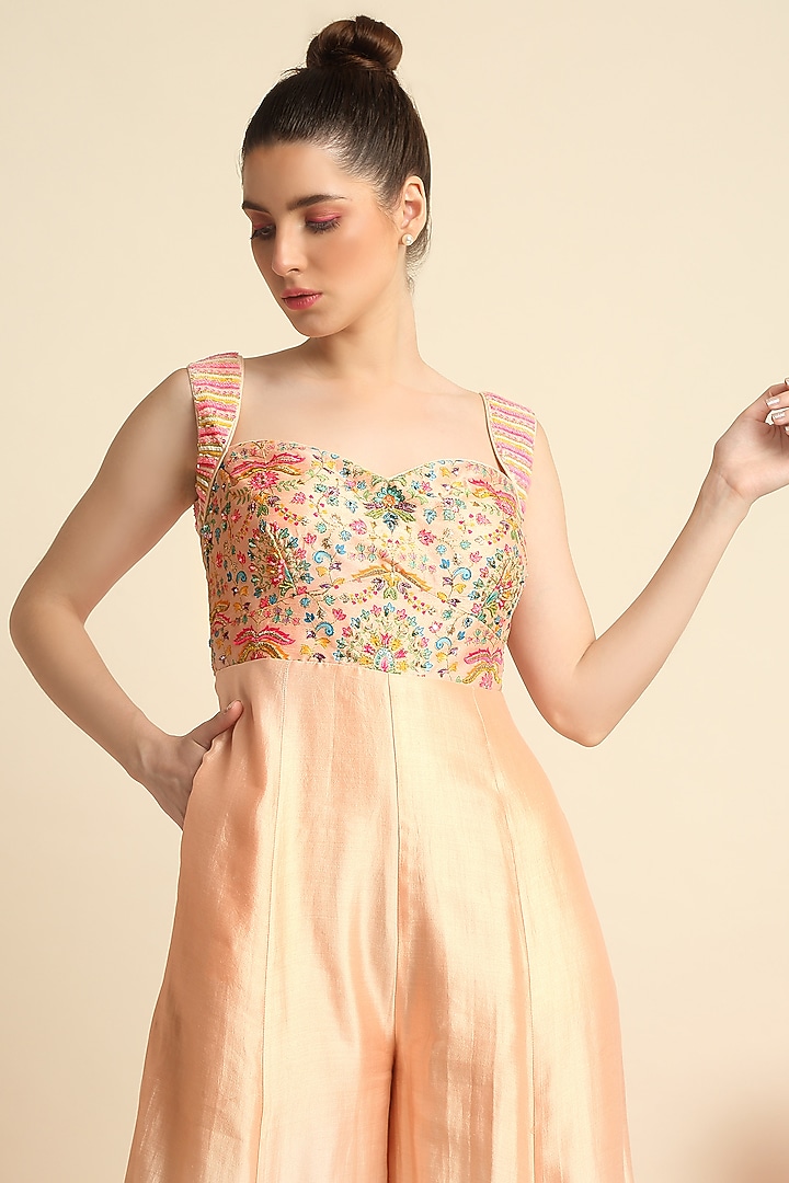 Peach Ombre Dyed Jumpsuit by Priyanka Jain at Pernia's Pop Up Shop