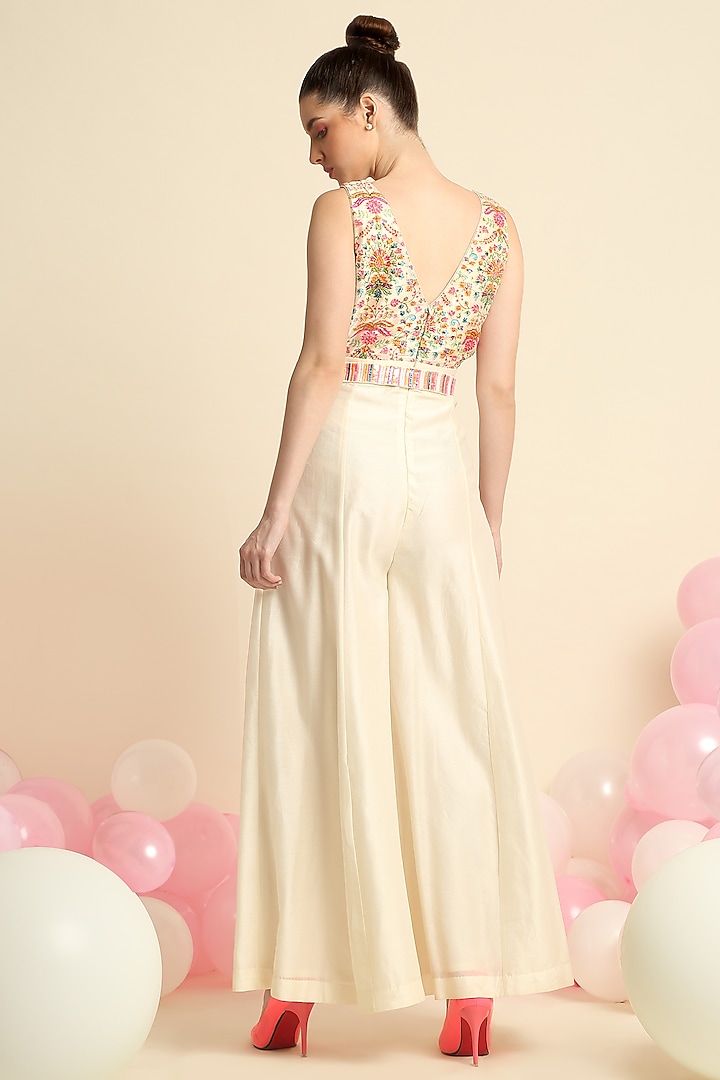 Ivory Neon Printed Jumpsuit by Priyanka Jain at Pernia's Pop Up Shop