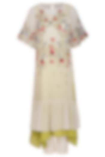 Ivory Embroidered Kurta With Palazzo Pants & Inner by Priyanka Jain at Pernia's Pop Up Shop