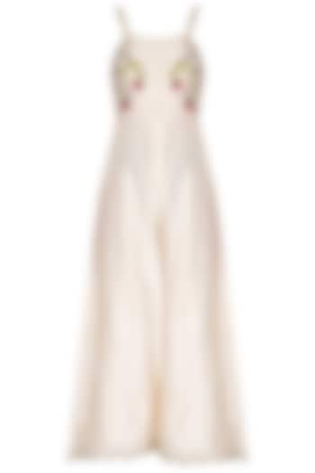 Ivory Embroidered Jumpsuit by Priyanka Jain at Pernia's Pop Up Shop