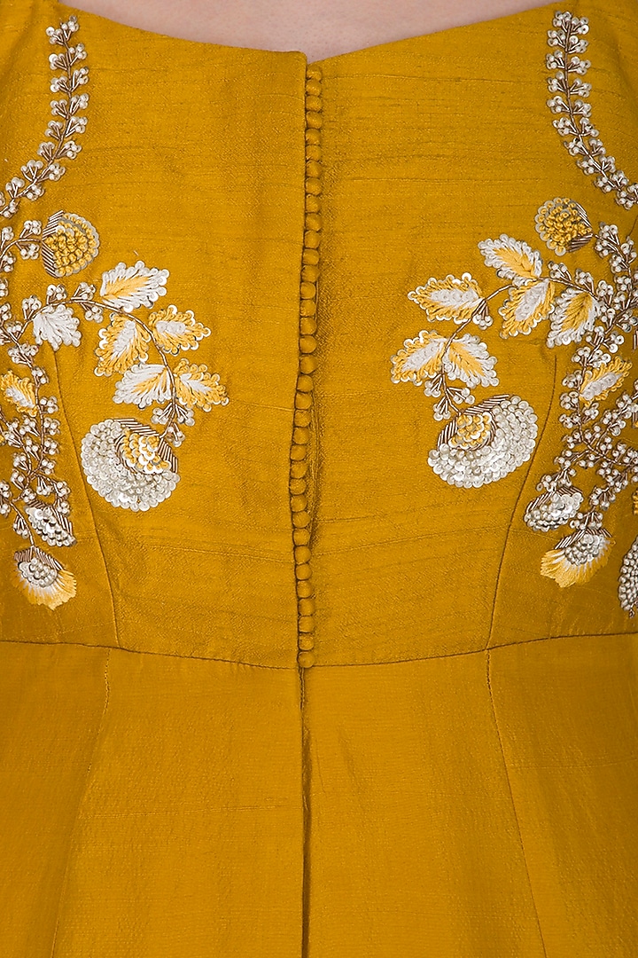 Yellow Embroidered Ombre Jumpsuit by Priyanka Jain at Pernia's Pop Up Shop