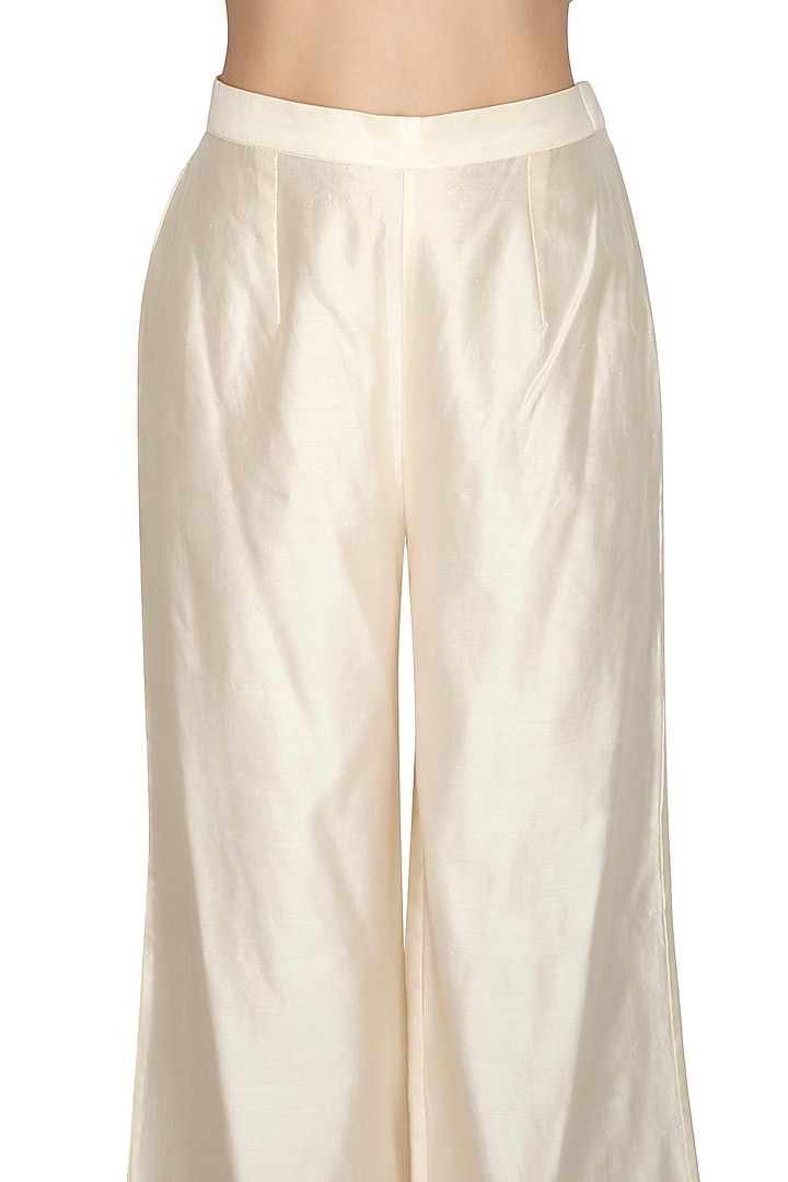 Ivory Embroidered Ombre Dyed Kurta With Palazzo Pants by Priyanka Jain at Pernia's Pop Up Shop