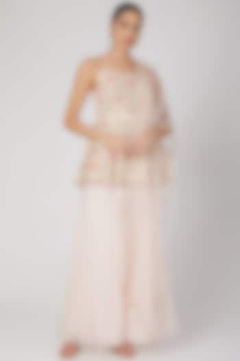 Blush Pink Embroidered Wedding Sharara Set by Priyanka Jain at Pernia's Pop Up Shop