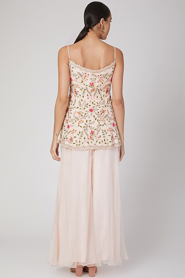 Blush Pink Embroidered Wedding Sharara Set by Priyanka Jain at Pernia's Pop Up Shop