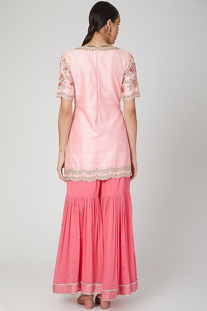 Fuchsia Embroidered Wedding Sharara Set by Priyanka Jain at Pernia's Pop Up Shop