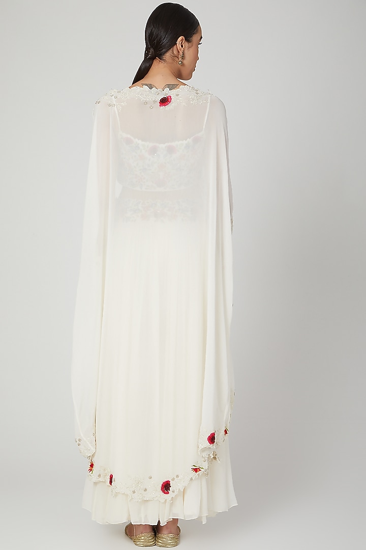 White Embroidered Wedding Sharara Set by Priyanka Jain at Pernia's Pop Up Shop