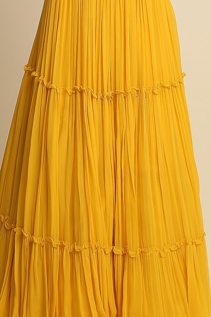 Yellow Embroidered Wedding Lehenga Set by Priyanka Jain at Pernia's Pop Up Shop