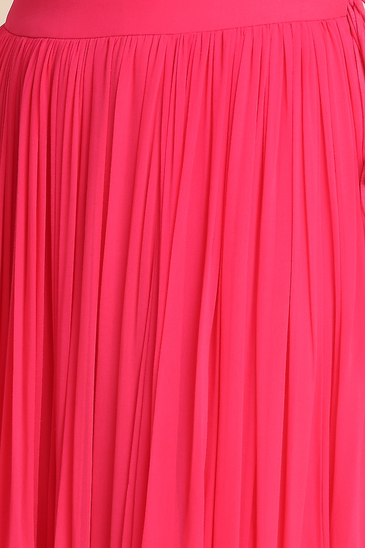 Fuchsia Georgette Lehenga Set by Priyanka Jain at Pernia's Pop Up Shop