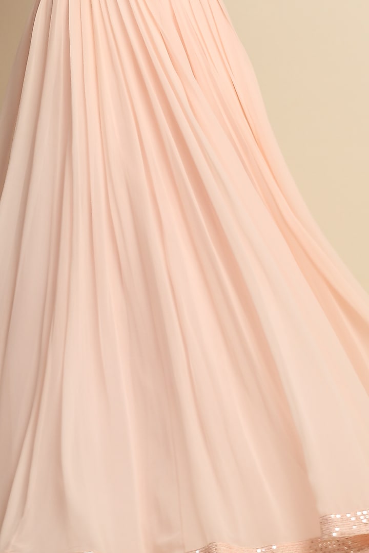 Light Pink Georgette Embroidered Wedding Lehenga Set by Priyanka Jain at Pernia's Pop Up Shop