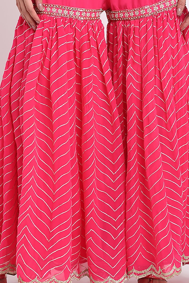Fuchsia Embroidered Wedding Sharara Set by Priyanka Jain at Pernia's Pop Up Shop