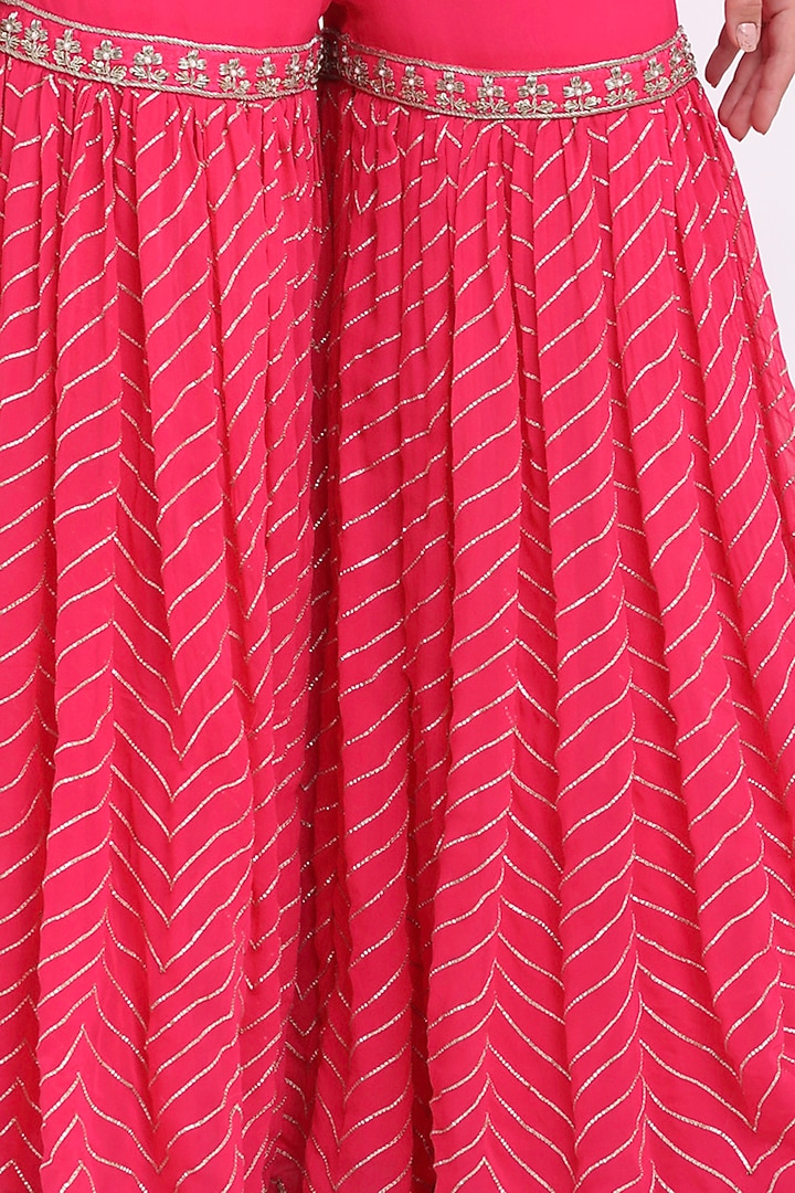 Fuchsia Pink Embroidered Wedding Sharara Set by Priyanka Jain at Pernia's Pop Up Shop
