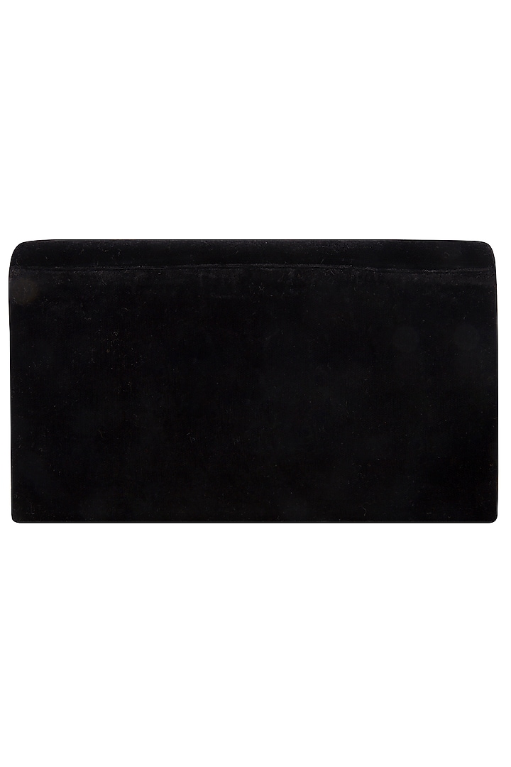 Black embroidered zardosi clutch bag by PRACCESSORII at Pernia's Pop Up Shop