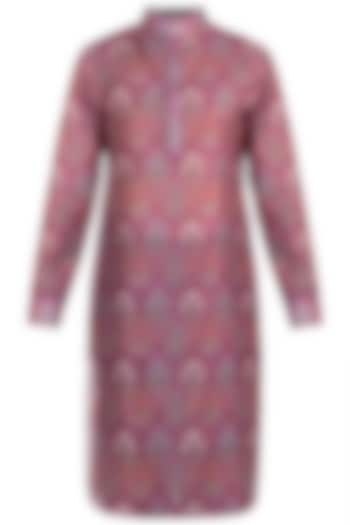 Dull Pink Printed Mughal Kurta by Pranay Baidya Men at Pernia's Pop Up Shop