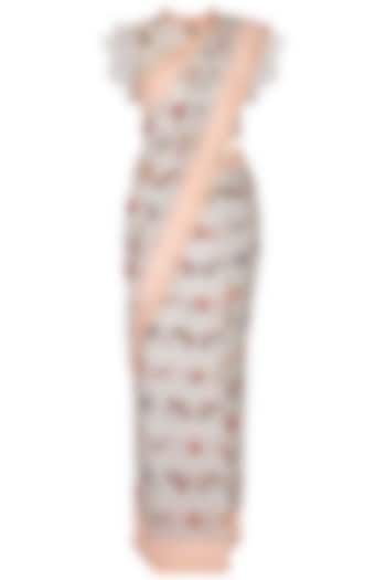 White Embroidered Floral Wedding Saree Set by Pranay Baidya at Pernia's Pop Up Shop