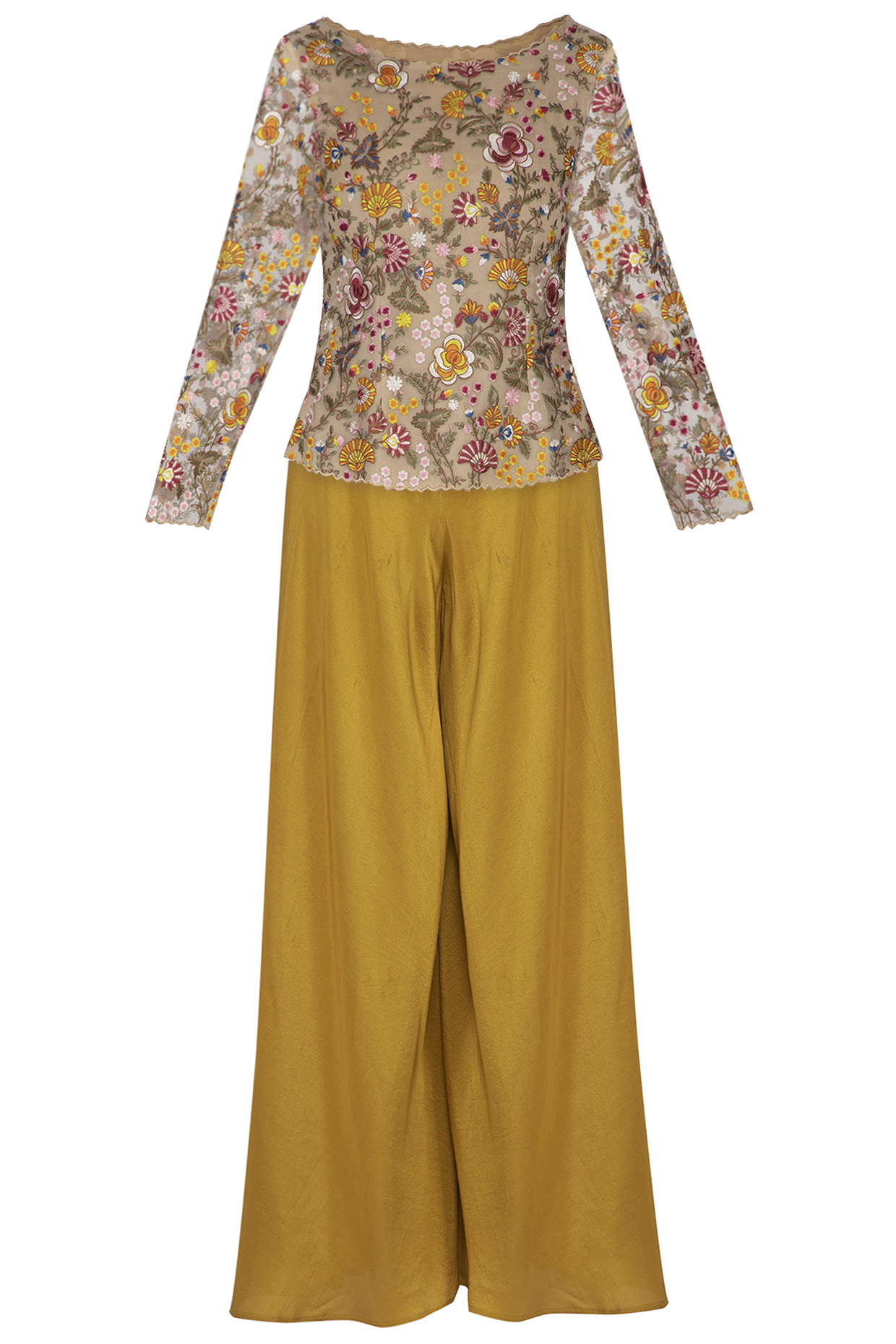 Multi Colored Embroidered Jacket With Pants & Dupatta by Pranay Baidya at Pernia's Pop Up Shop