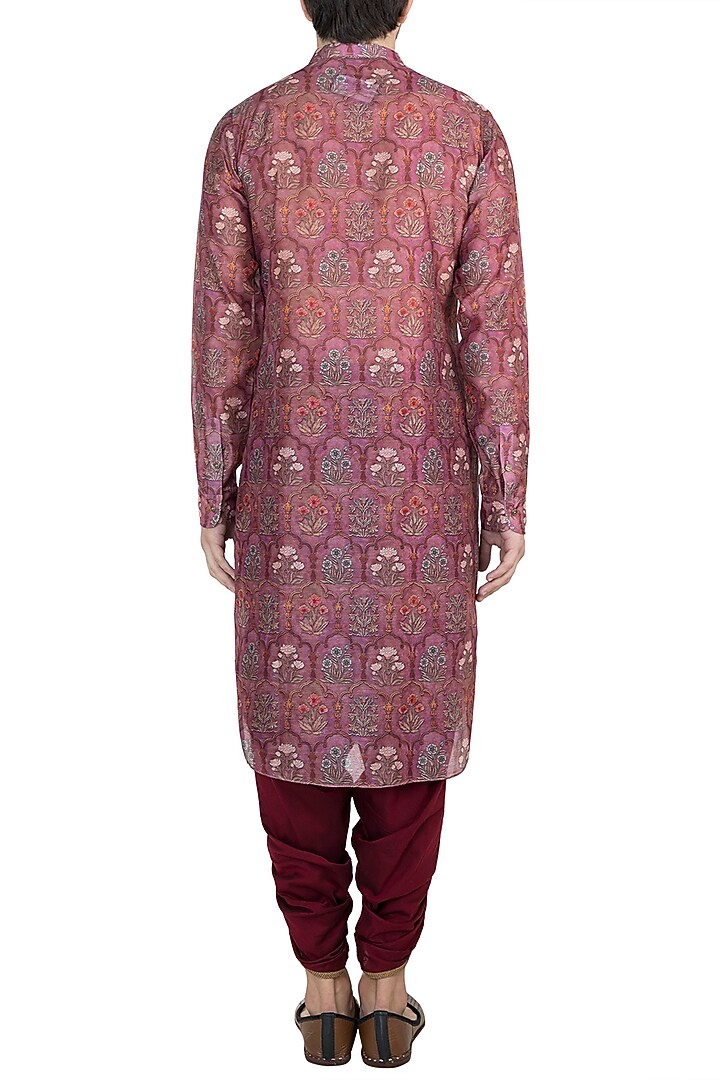 Maroon & Gold Dhoti Pants by Pranay Baidya Men at Pernia's Pop Up Shop