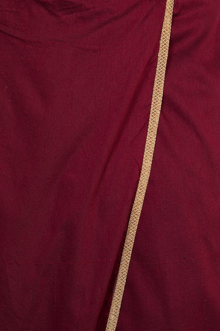 Maroon & Gold Dhoti Pants by Pranay Baidya Men at Pernia's Pop Up Shop