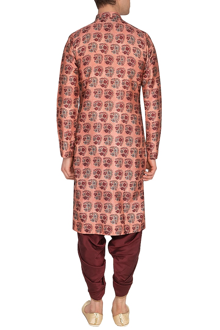 Maroon & Golden Dhoti Pants by Pranay Baidya Men at Pernia's Pop Up Shop