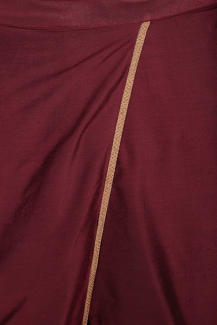 Maroon & Golden Dhoti Pants by Pranay Baidya Men at Pernia's Pop Up Shop