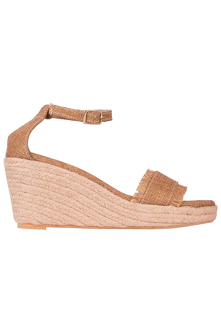 Golden Glitter & Fringe Wedges by Perca at Pernia's Pop Up Shop