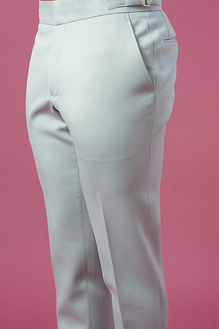 Silver Jacquard Long Bundi Jacket Set by Prima Czar at Pernia's Pop Up Shop