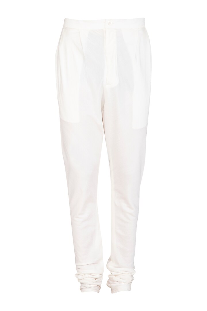 Ivory Leaf Embroidered Kurta With Churidaar Pants by Prathyusha Garimella Men at Pernia's Pop Up Shop