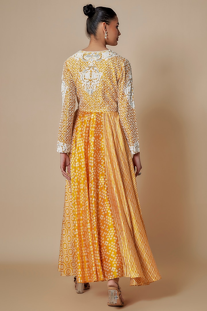 Yellow Silk Wedding Anarkali Set by Prisha's at Pernia's Pop Up Shop