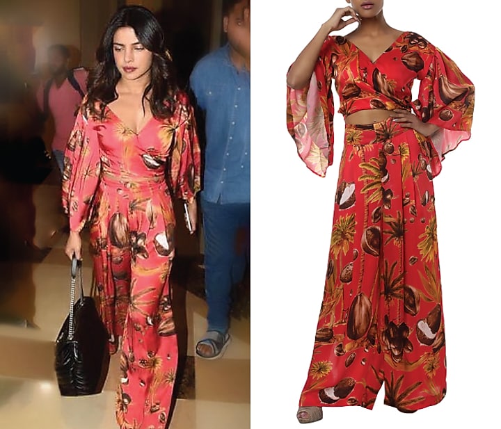 Red printed shirt with pants by Masaba at Pernia's Pop Up Shop