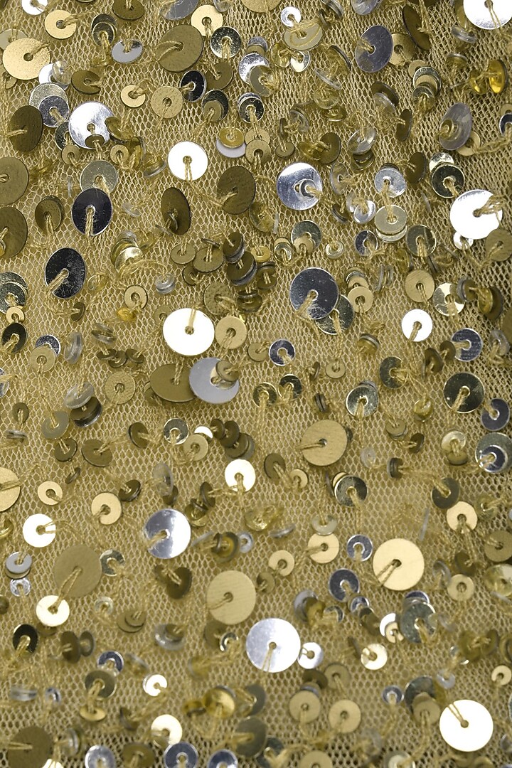 Gold sequins embroidered pleated jacket available only at Pernia's Pop Up Shop.