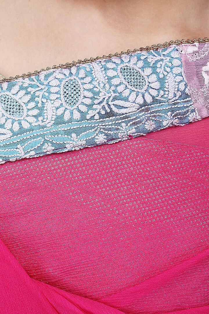 Pink sequins embroidered saree available only at Pernia's Pop Up Shop.