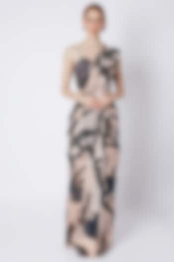 Nude Pre-Stitched Saree by Prints By Radhika