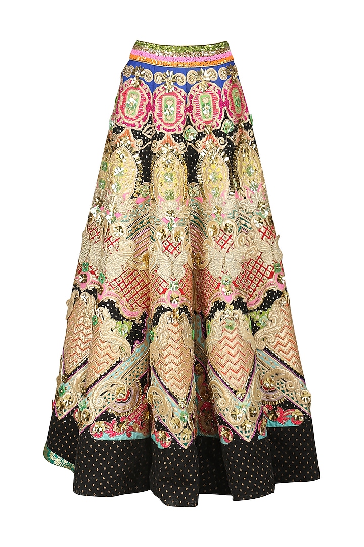 Black embroidered lehenga set available only at Pernia's Pop Up Shop.