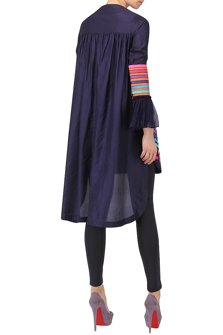 Navy blue applique work tunic dress available only at Pernia's Pop Up Shop.