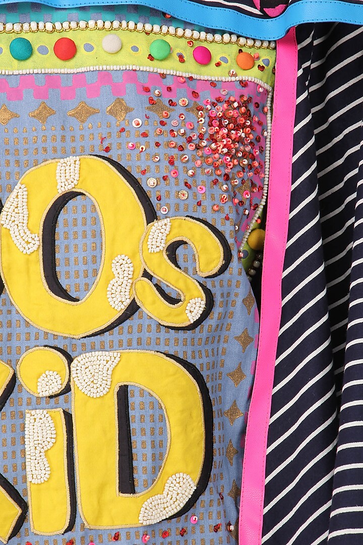 Blue layered applique work sweatshirt available only at Pernia's Pop Up Shop.