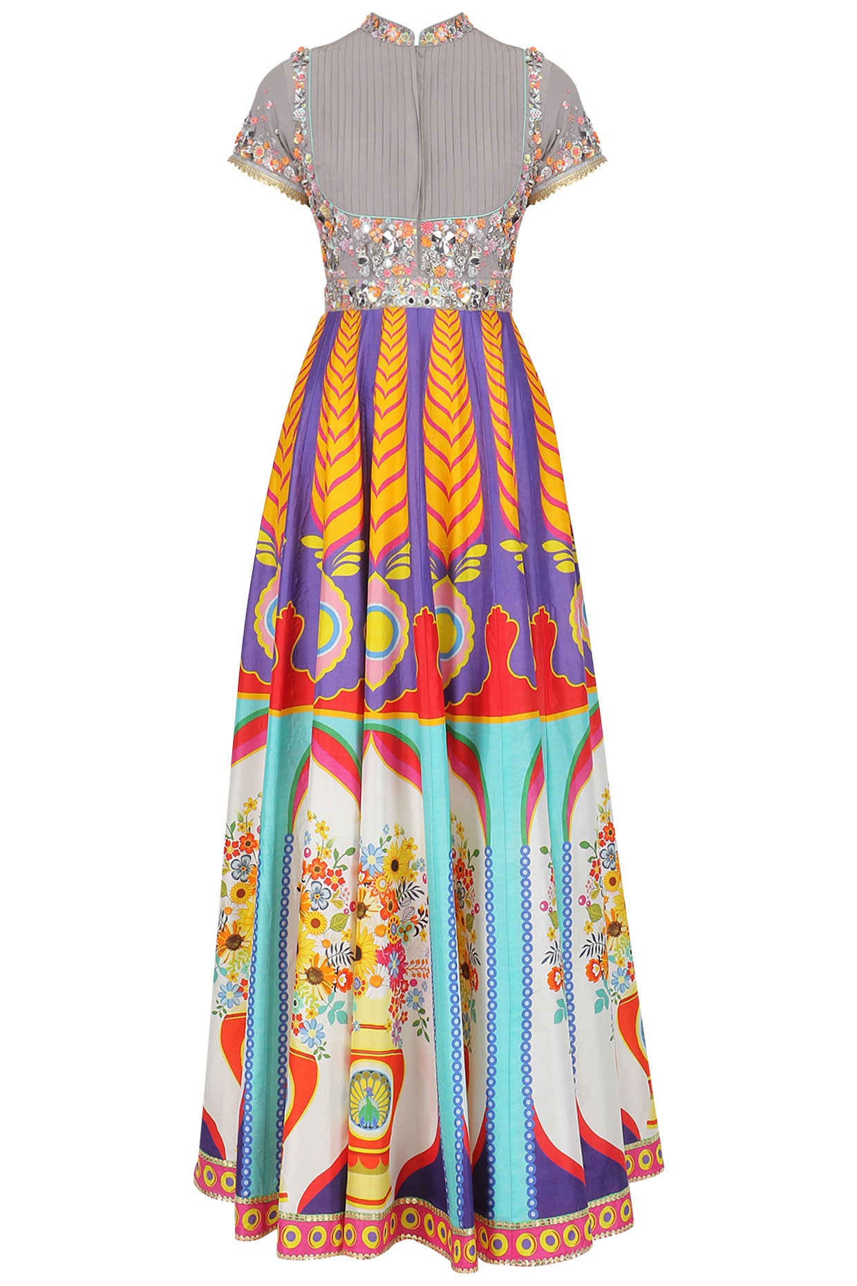 high neck anarkali