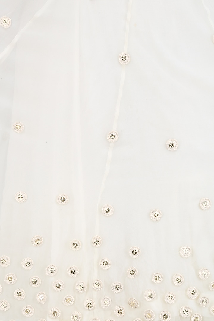 Ivory embroidered agrakha style kurta and sharara pants set available only at Pernia's Pop Up Shop.