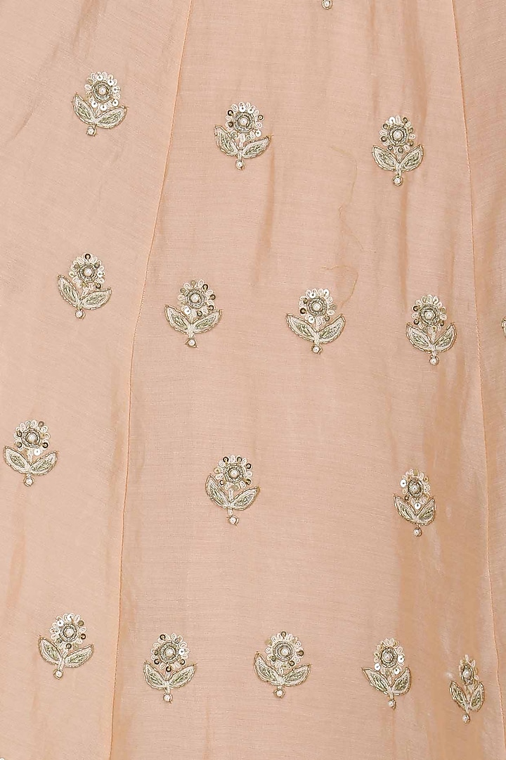 Pink floral motifs front open flared kurta available only at Pernia's Pop Up Shop.