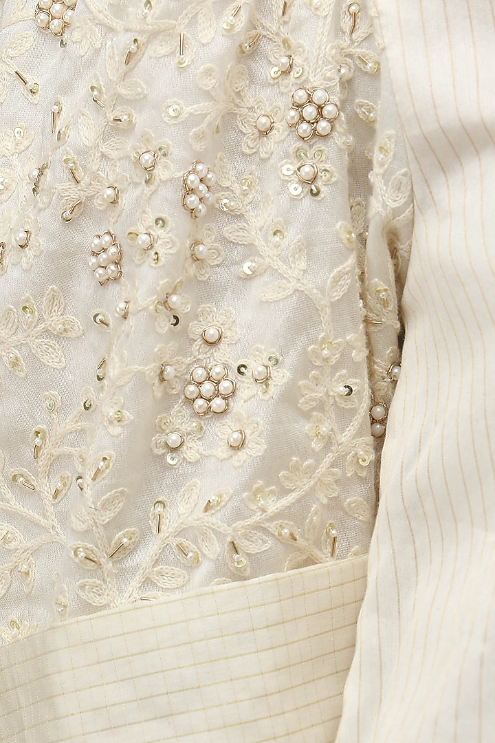 Ivory floral embroidered shirt dress available only at Pernia's Pop Up Shop.