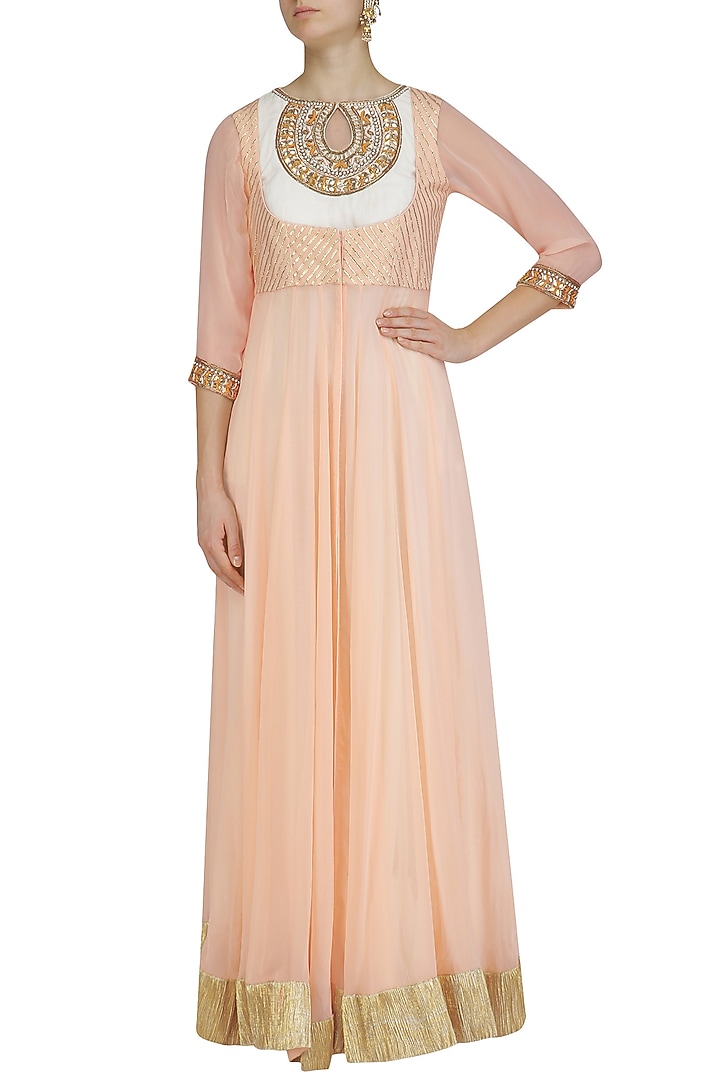 Pink emboidered maxi dress available only at Pernia's Pop Up Shop.