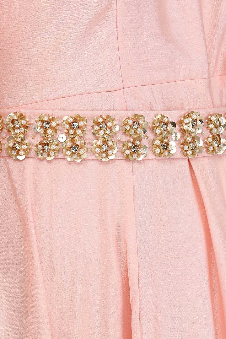 Pink sequins and beads embroidered anarkali set available only at Pernia's Pop Up Shop.